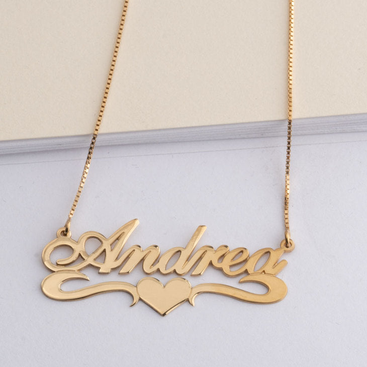 Name Necklace With Heart