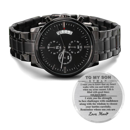 Ethan  To My Son Watch, Son Christmas Gift for my son, Graduation Gift for my Son from Mom Mother Dad Father, Birthday Watch for Son from Mom #986