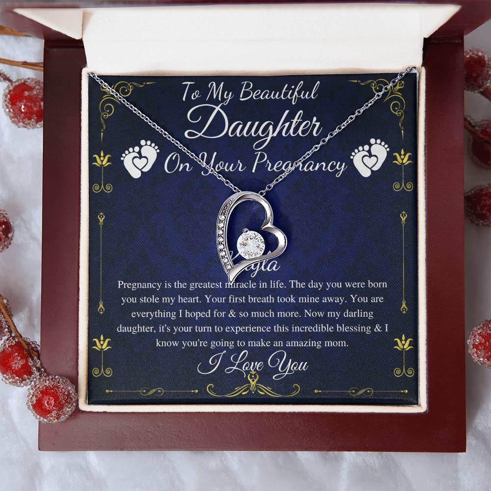 Daughter Pregnancy Gift for Daughter Baby Shower Gift for Mom to be Gift for Expecting Mom Gift Pregnant Daughter Gift from Mom, Heart #0212 Kayla