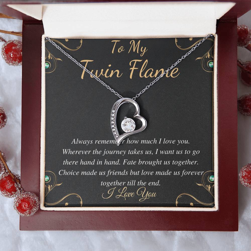 Gift For Meaningful Twin Flame Heart Necklace, Gift for Wife, Twin Flame Jewelry, Twin Flame Gift, To My Twin Flame, Christmas Gift for Her capital I