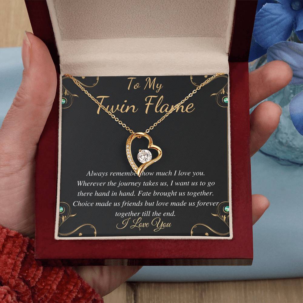 Gift For Meaningful Twin Flame Heart Necklace, Gift for Wife, Twin Flame Jewelry, Twin Flame Gift, To My Twin Flame, Christmas Gift for Her capital I