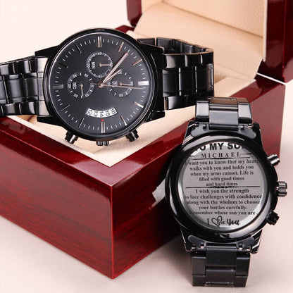 To My Son Watch, Son Christmas Gift for my son, Graduation Gift for my Son from Mom Mother Dad Father, Birthday Watch for Son from Mom #986 Michael