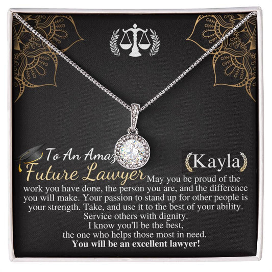 Law Student Gift, Future Lawyer Gift Necklace, Law School Graduation Gift, Lawyer Graduation gift for her, Personalized Necklace gift Kayla