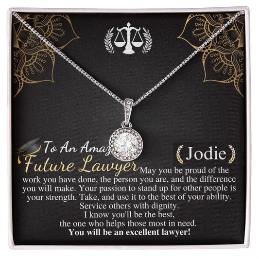 Law Student Gift, Future Lawyer Gift Necklace, Law School Graduation Gift, Lawyer Graduation gift for her, Personalized Necklace gift Jodie