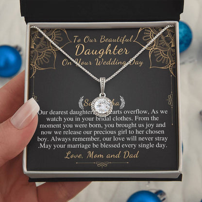 Bride Gift from Mom To My Daughter on Her Wedding Day, Personalized Eternal Hope Necklace Gift for Daughter, Wedding Day Gift for Bride samantha