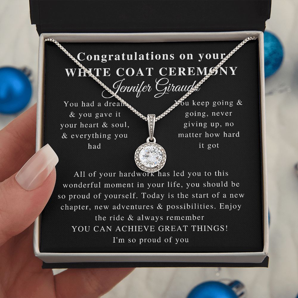 white coat charm ,Beautiful White Coat Ceremony, Best White Coat Ceremony, Best Necklace, Beautiful Jewelry, Beautiful Necklace, Gifts Jennifer Giraudo