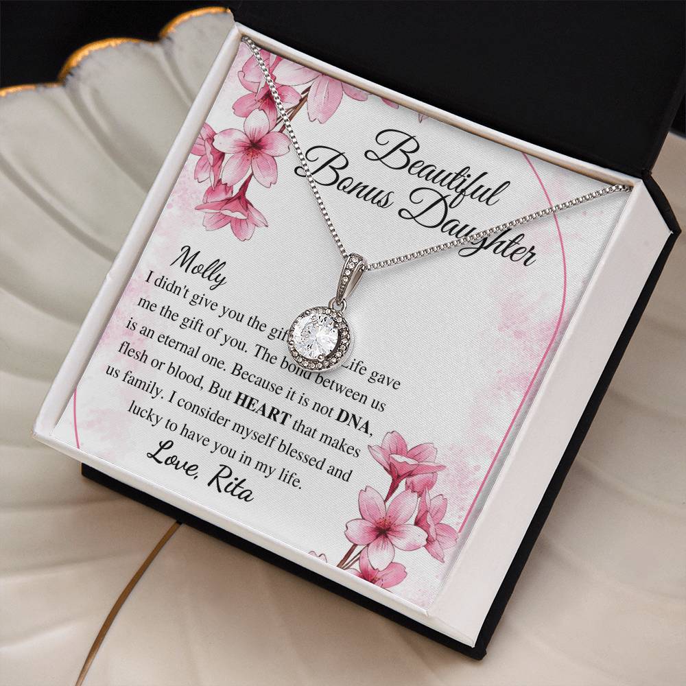 To my Bonus Daughter Beautiful Necklace, Stepdaughter Gift, Bonus Daughter Birthday Gift, Gift for Bonus Daughter, Christmas Gift for Girls Molly