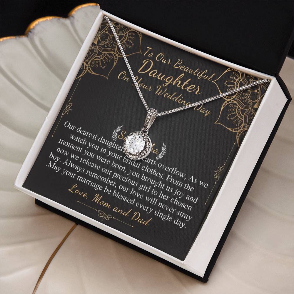 Bride Gift from Mom To My Daughter on Her Wedding Day, Personalized Eternal Hope Necklace Gift for Daughter, Wedding Day Gift for Bride samantha