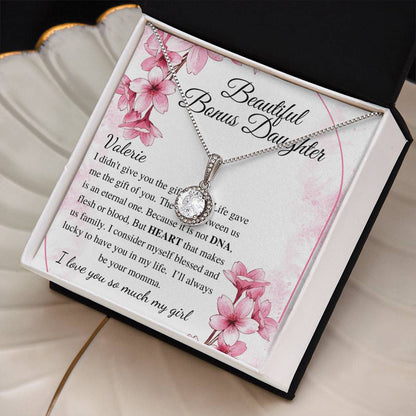 To my Bonus Daughter Beautiful Necklace, Stepdaughter Gift, Bonus Daughter Birthday Gift, Gift for Bonus Daughter, Christmas Gift for Girls Valerie