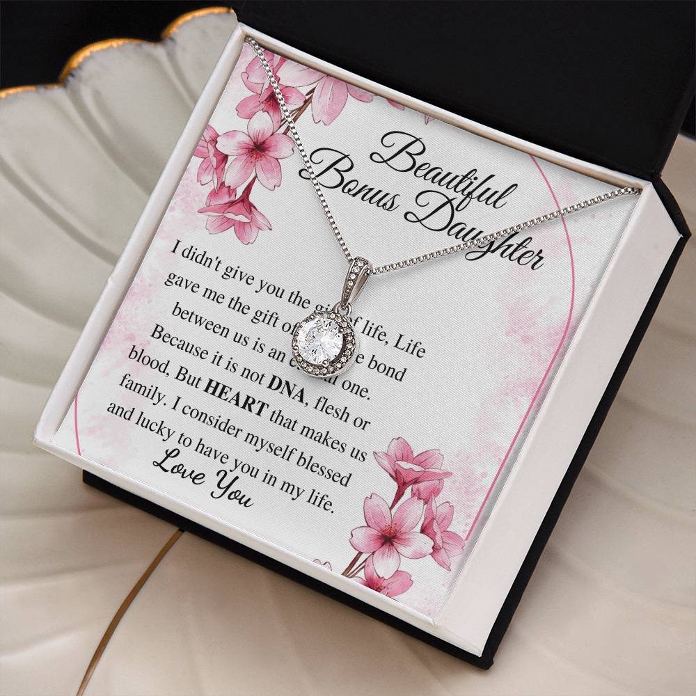 To my Bonus Daughter Beautiful Necklace, Stepdaughter Gift, Bonus Daughter Birthday Gift, Gift for Bonus Daughter, Christmas Gift for Girls w/o names