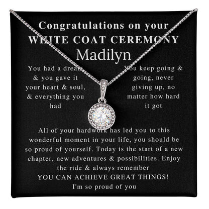 white coat charm ,Beautiful White Coat Ceremony, Best White Coat Ceremony, Best Necklace, Beautiful Jewelry, Beautiful Necklace, Gifts Madilyn