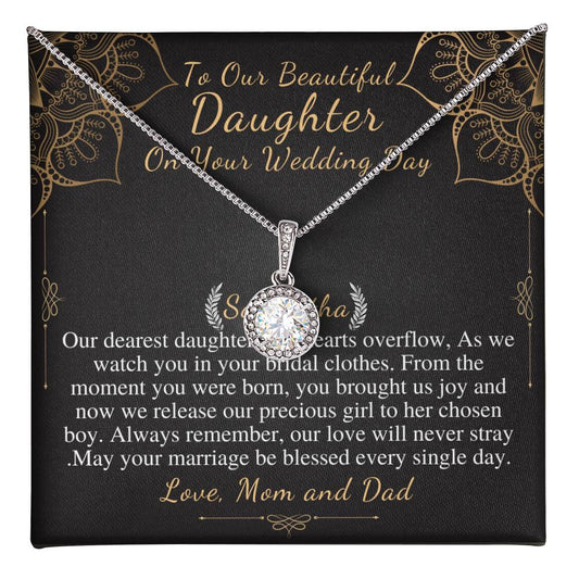 Bride Gift from Mom To My Daughter on Her Wedding Day, Personalized Eternal Hope Necklace Gift for Daughter, Wedding Day Gift for Bride samantha