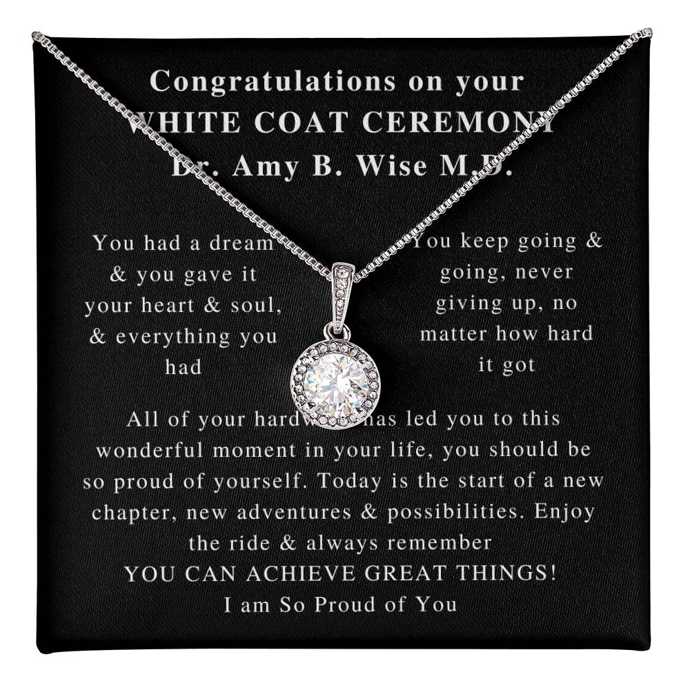 white coat charm ,Beautiful White Coat Ceremony, Best White Coat Ceremony, Best Necklace, Beautiful Jewelry, Beautiful Necklace, Gifts Dr. Amy B. Wise M.D.