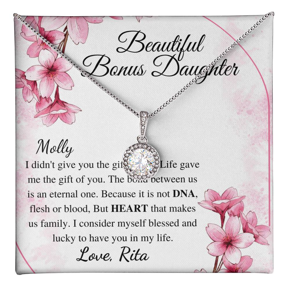 To my Bonus Daughter Beautiful Necklace, Stepdaughter Gift, Bonus Daughter Birthday Gift, Gift for Bonus Daughter, Christmas Gift for Girls Molly