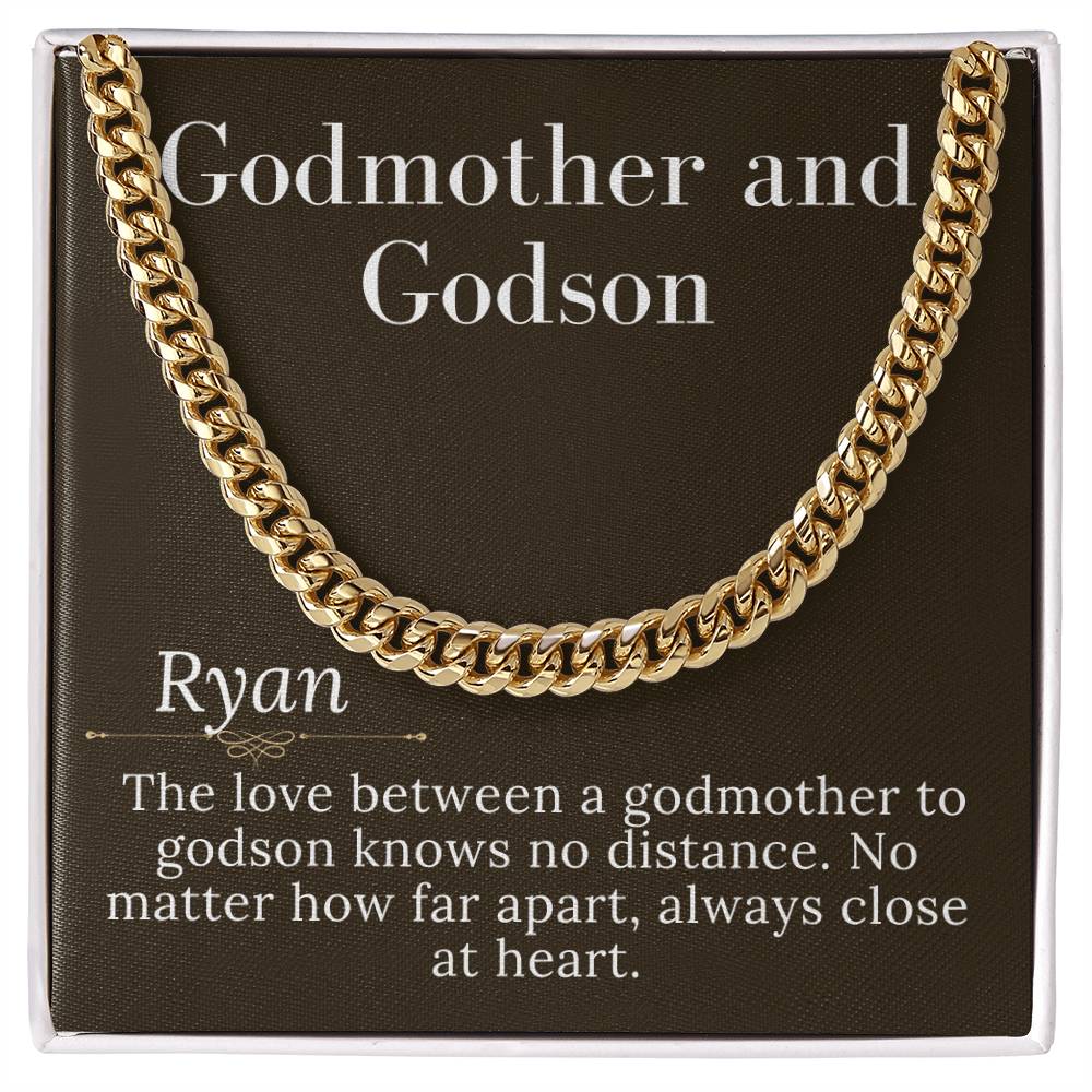 Godson Gifts From Godmother, Godmother & Godson Christmas Gift Chain Necklace, Baptism Gift Godson, Confirmation Gift Godson Birthday #0903 Ryan