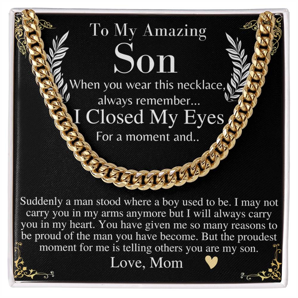 to my amazing son chain necklace