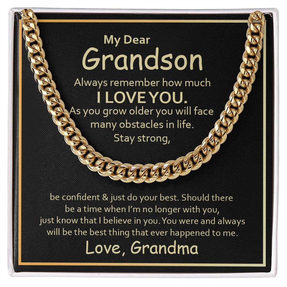 to my grandson form grandma chain necklace