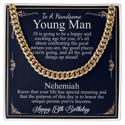 18th Birthday Gift For Him, 18th Birthday Present For Man, Personalized Gift for 18 Year Old Male, 18th Birthday Gift Son from Mom, Dad Nehemiah