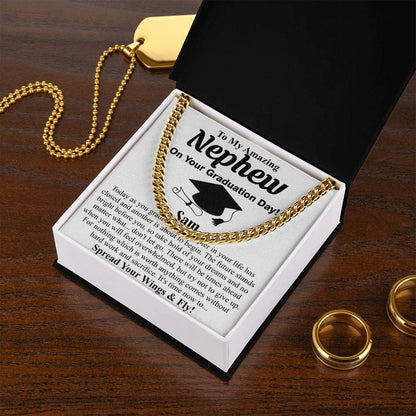 Custom Nephew Graduation Stainless Steel Necklace High School Graduation Gift for Nephew Nephew Graduation Gift Graduation Gift for Nephew Sam