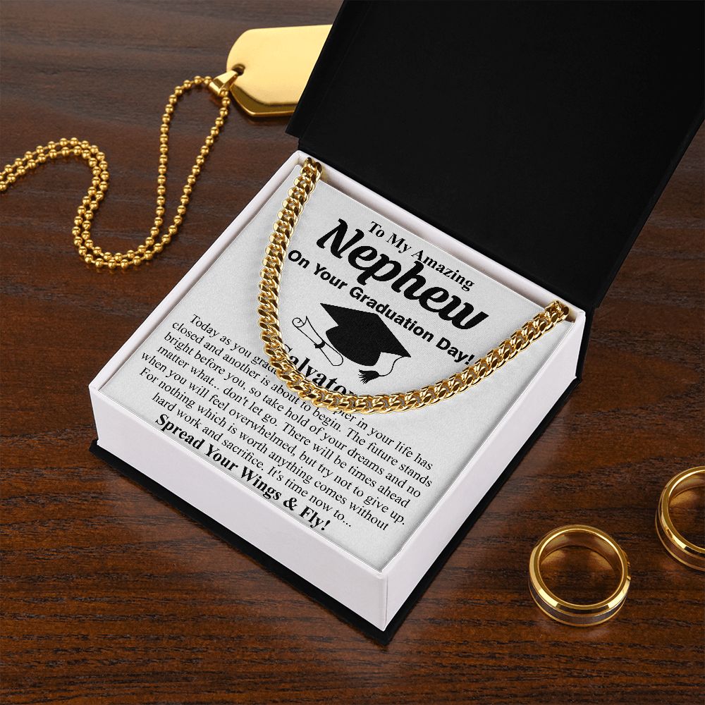 Custom Nephew Graduation Stainless Steel Necklace High School Graduation Gift for Nephew Nephew Graduation Gift Graduation Gift for Nephew Salvatore