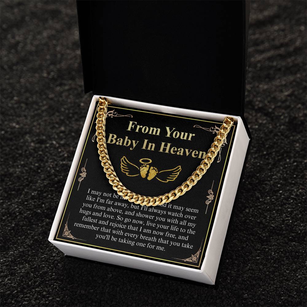 Meaningful Jewelry Gift First Fathers Day Gift from Baby in Heaven, Loss of Child Fathers Day Gift, Pregnancy Loss, Miscarriage Father's Day Chain Necklace with Messege Card w/o fathers day