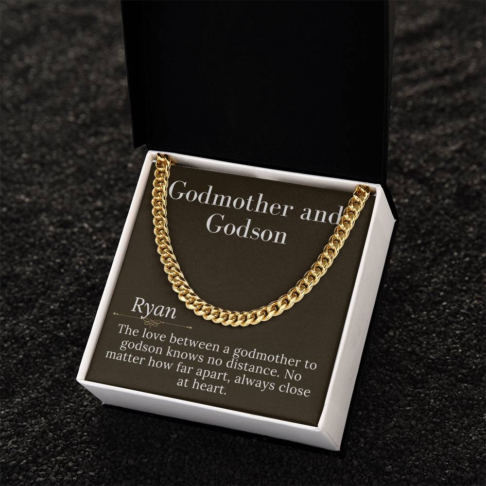 Godson Gifts From Godmother, Godmother & Godson Christmas Gift Chain Necklace, Baptism Gift Godson, Confirmation Gift Godson Birthday #0903 Ryan