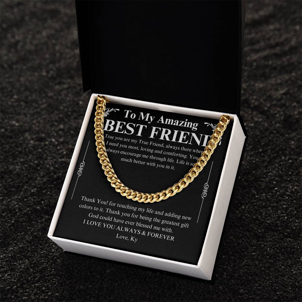 To My Male Best Friend Curb Chain Necklace, Birthday Gift for Guy Friend, Birthday Gift for Male Best Friend, Male Friend Gifts Ideas Ky