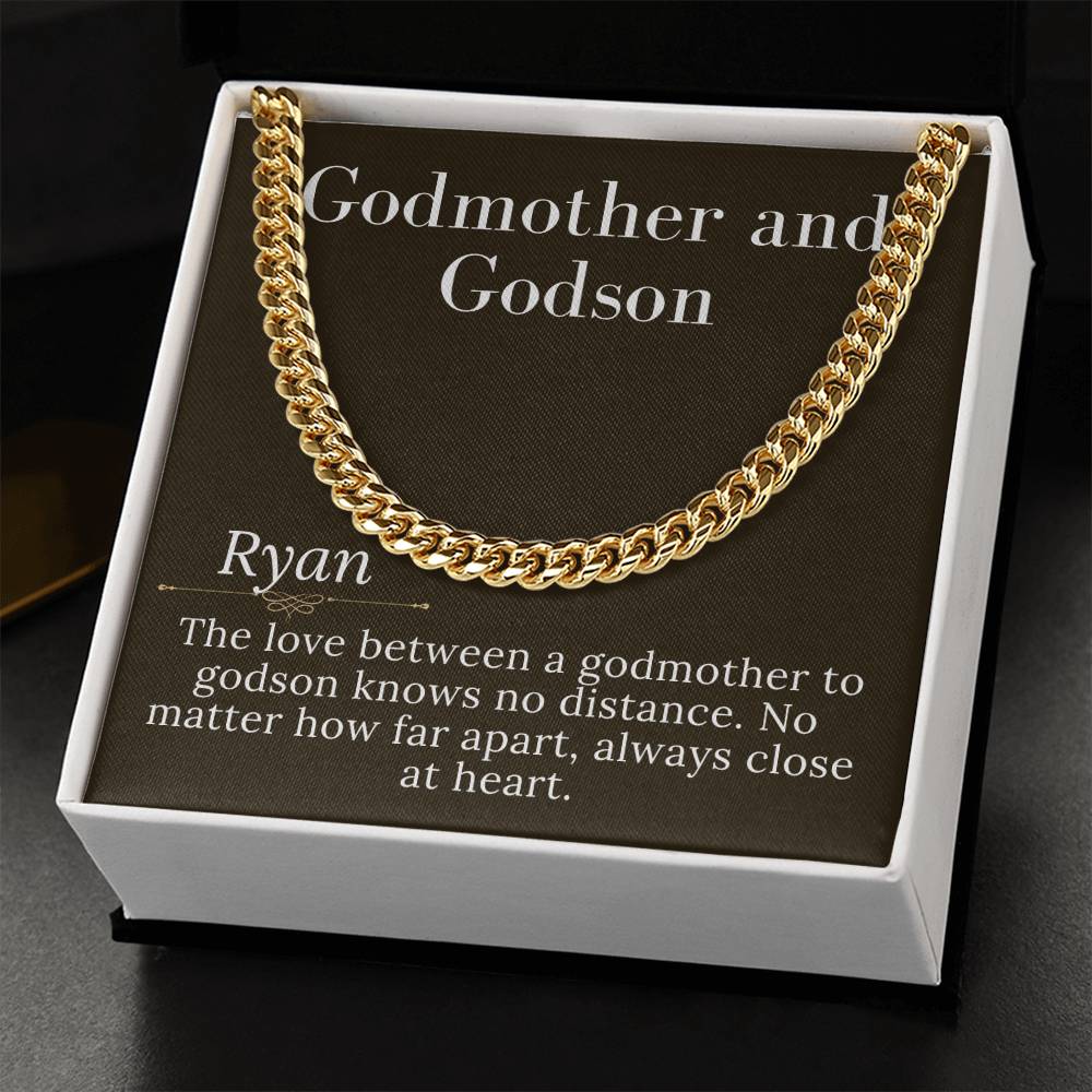 Godson Gifts From Godmother, Godmother & Godson Christmas Gift Chain Necklace, Baptism Gift Godson, Confirmation Gift Godson Birthday #0903 Ryan