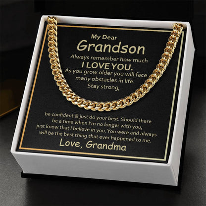 to my grandson form grandma chain necklace