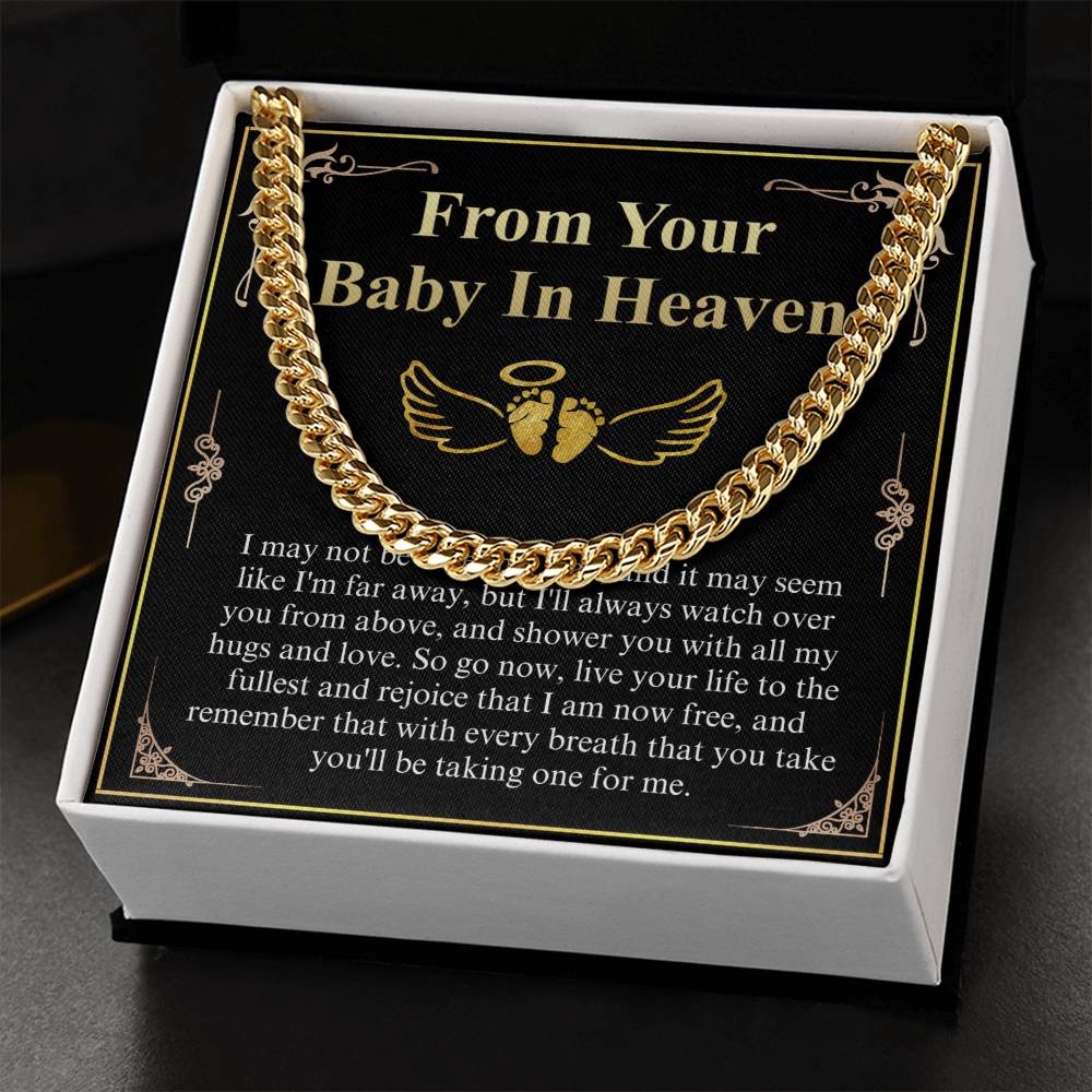 Meaningful Jewelry Gift First Fathers Day Gift from Baby in Heaven, Loss of Child Fathers Day Gift, Pregnancy Loss, Miscarriage Father's Day Chain Necklace with Messege Card w/o fathers day