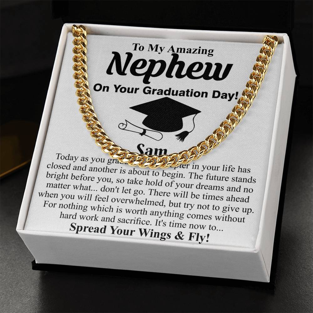 Custom Nephew Graduation Stainless Steel Necklace High School Graduation Gift for Nephew Nephew Graduation Gift Graduation Gift for Nephew Sam