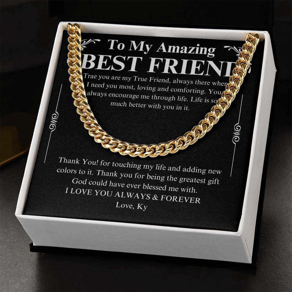 To My Male Best Friend Curb Chain Necklace, Birthday Gift for Guy Friend, Birthday Gift for Male Best Friend, Male Friend Gifts Ideas Ky