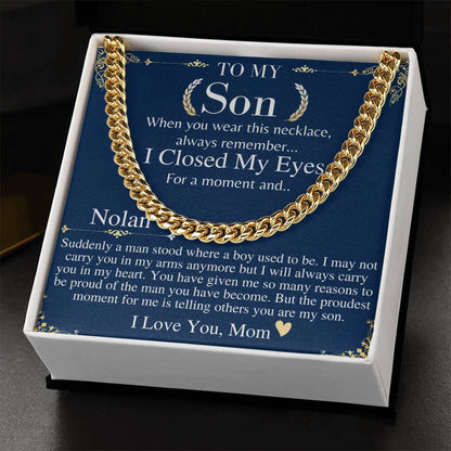 Sentimental Son Gifts from Mom, Son Chain Necklace, Mother to Son Gifts, Christmas Gifts for Son, Graduation Gifts for Son from Mother NOLAN