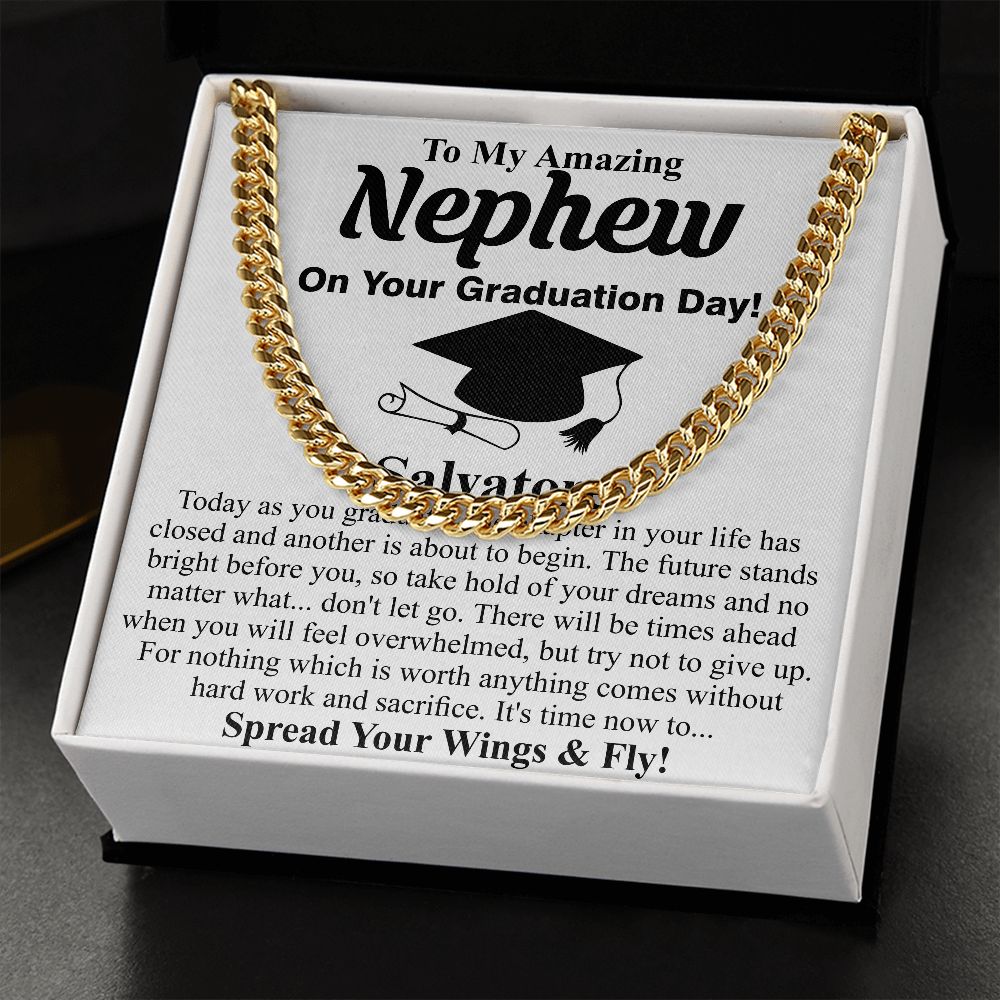 Custom Nephew Graduation Stainless Steel Necklace High School Graduation Gift for Nephew Nephew Graduation Gift Graduation Gift for Nephew Salvatore