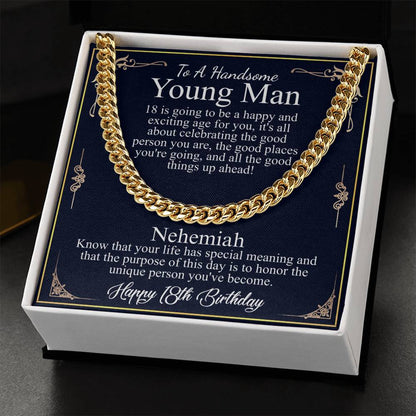 18th Birthday Gift For Him, 18th Birthday Present For Man, Personalized Gift for 18 Year Old Male, 18th Birthday Gift Son from Mom, Dad Nehemiah