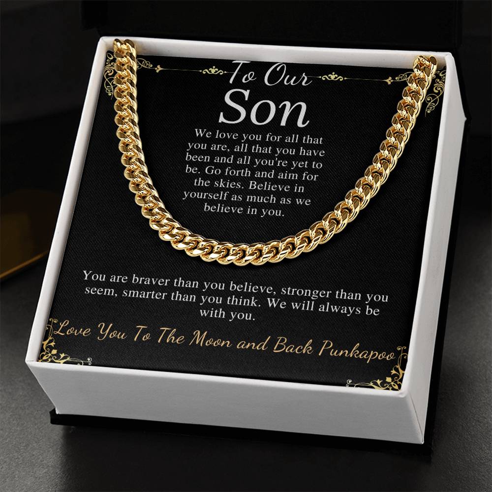 Sentimental Son Gifts from Mom, Son Chain Necklace, Mother to Son Gifts, Christmas Gifts for Son Birthday, Gifts for Son from Mother punkapoo