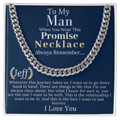 Boyfriend Promise necklace For Him, Boyfriend Mens Chain Necklace Christmas Gift For Soulmate, Valentine's Day Gift for Husband #0943 Jeff