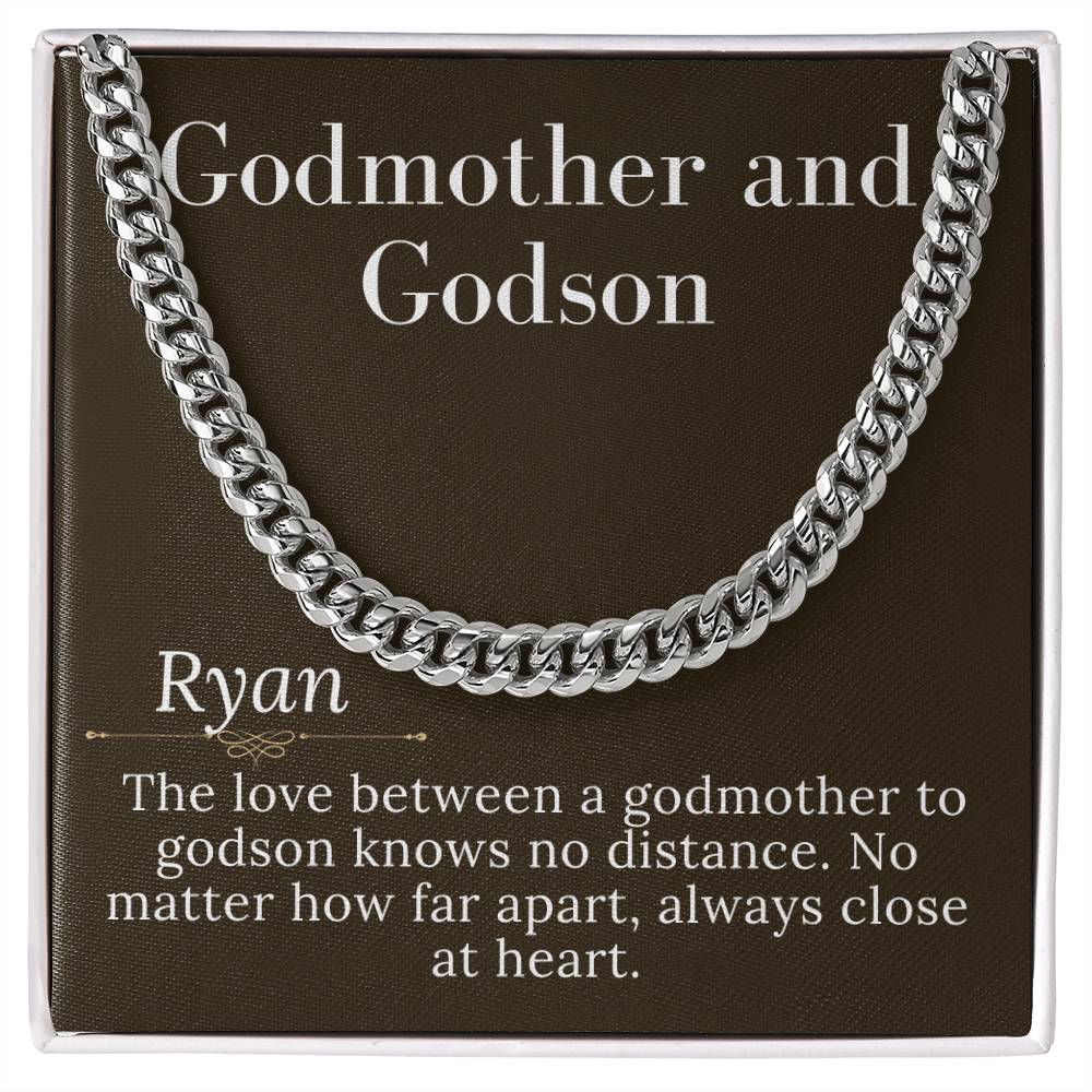 Godson Gifts From Godmother, Godmother & Godson Christmas Gift Chain Necklace, Baptism Gift Godson, Confirmation Gift Godson Birthday #0903 Ryan