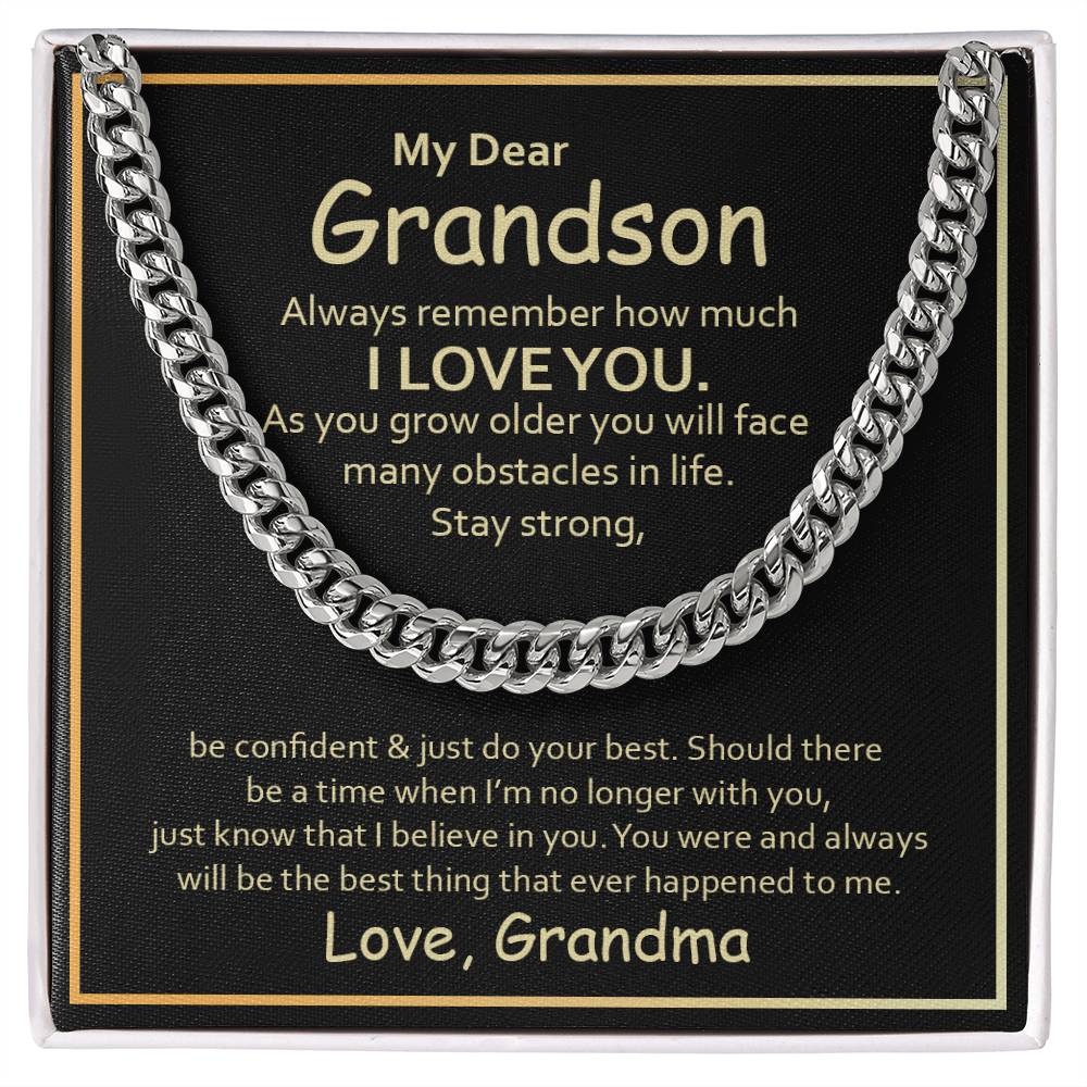 to my grandson form grandma chain necklace