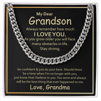 to my grandson form grandma chain necklace