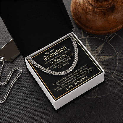 to my grandson form grandma chain necklace