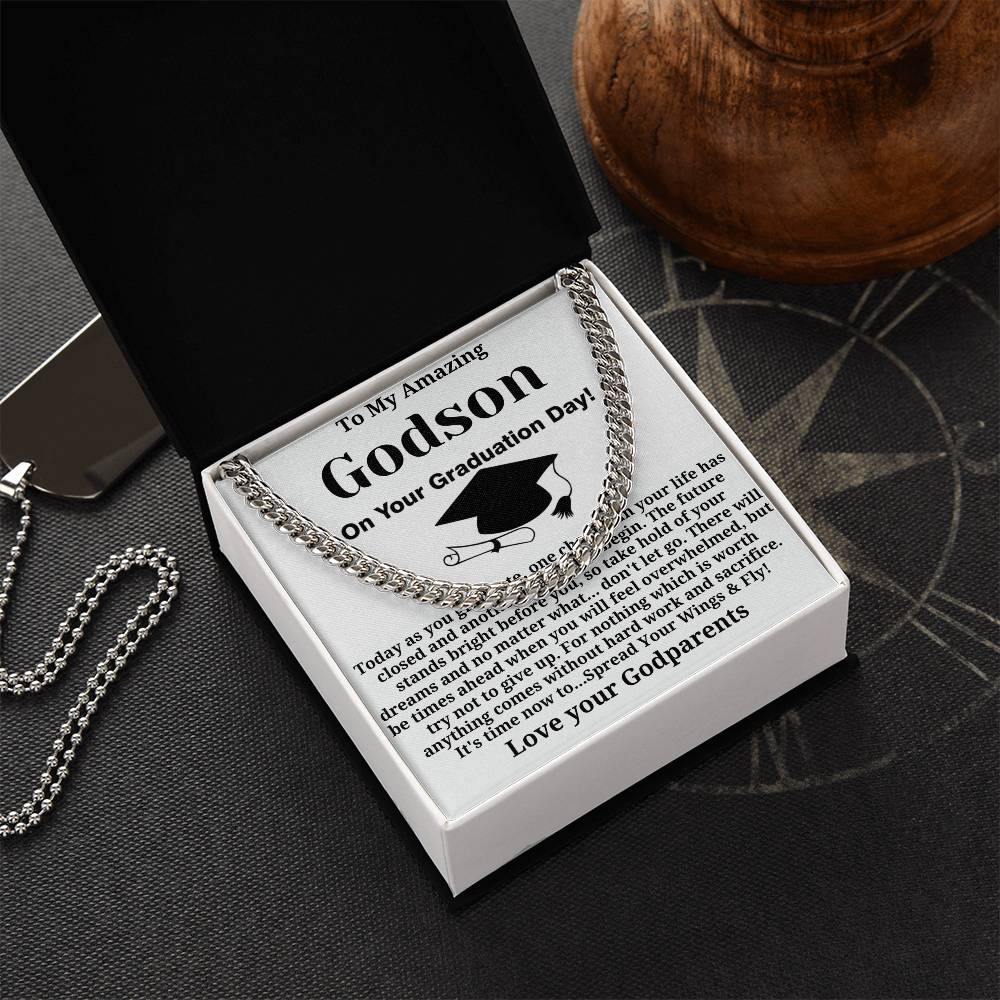 Custom godson Graduation Stainless Steel Necklace High School Graduation Gift for godson godson Graduation Gift Graduation Gift for godson