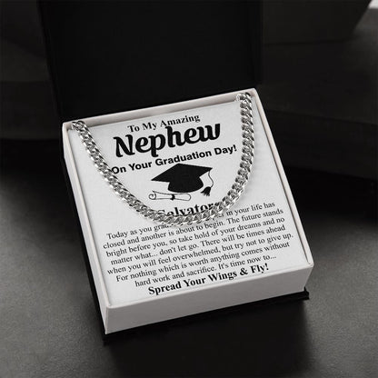 Custom Nephew Graduation Stainless Steel Necklace High School Graduation Gift for Nephew Nephew Graduation Gift Graduation Gift for Nephew Salvatore