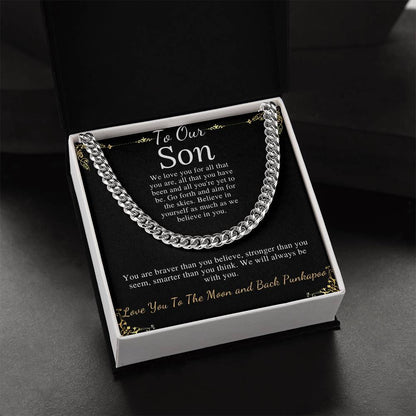 Sentimental Son Gifts from Mom, Son Chain Necklace, Mother to Son Gifts, Christmas Gifts for Son Birthday, Gifts for Son from Mother punkapoo