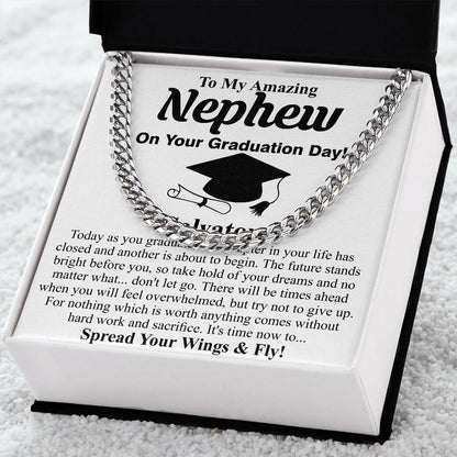 Custom Nephew Graduation Stainless Steel Necklace High School Graduation Gift for Nephew Nephew Graduation Gift Graduation Gift for Nephew Salvatore