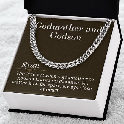 Godson Gifts From Godmother, Godmother & Godson Christmas Gift Chain Necklace, Baptism Gift Godson, Confirmation Gift Godson Birthday #0903 Ryan