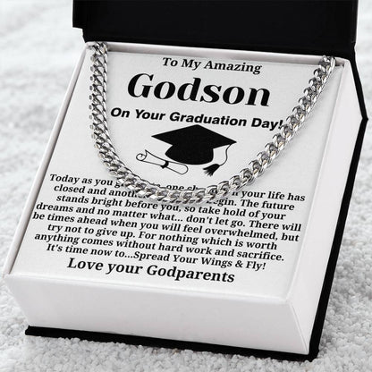 Custom godson Graduation Stainless Steel Necklace High School Graduation Gift for godson godson Graduation Gift Graduation Gift for godson