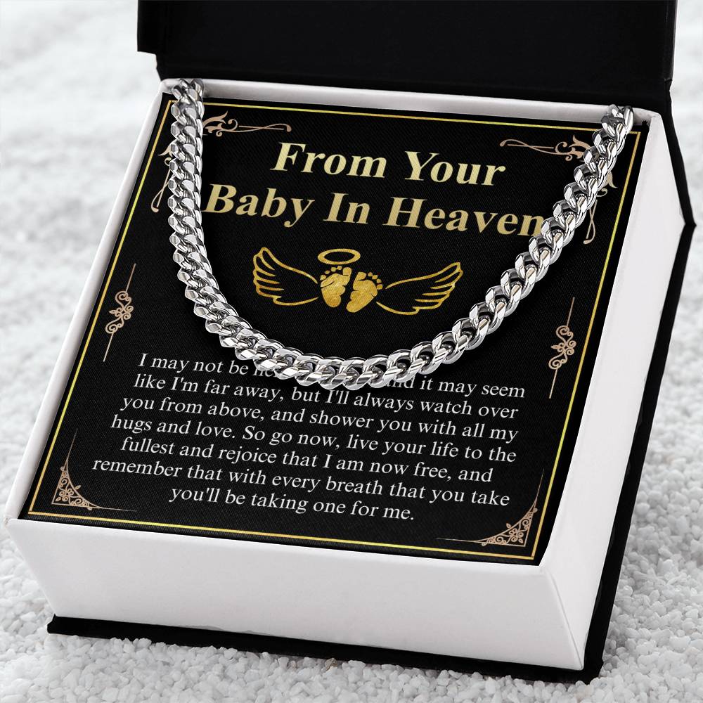 Meaningful Jewelry Gift First Fathers Day Gift from Baby in Heaven, Loss of Child Fathers Day Gift, Pregnancy Loss, Miscarriage Father's Day Chain Necklace with Messege Card w/o fathers day