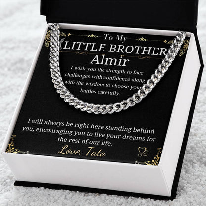 Gift for Little Brother, Chain Necklace Gift from Sister, Christmas Gift for Men, Personalized gift for brother, Keepsake gift for him Tata