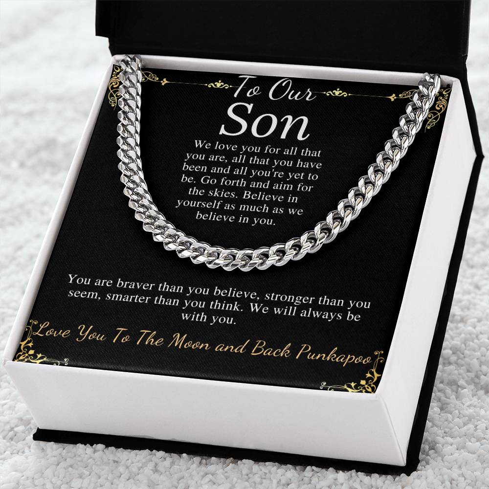 Sentimental Son Gifts from Mom, Son Chain Necklace, Mother to Son Gifts, Christmas Gifts for Son Birthday, Gifts for Son from Mother punkapoo